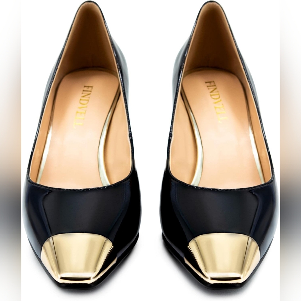 Black Patent Heel w/ Gold Accents- Size 8.5 - Picture 2 of 9